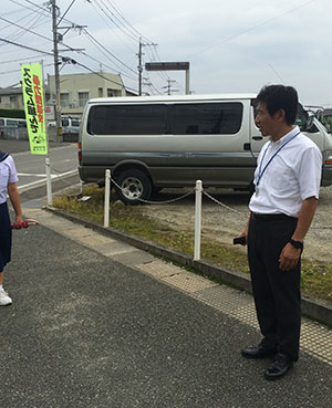 那珂川北中学校・小林先生、街頭啓発運動