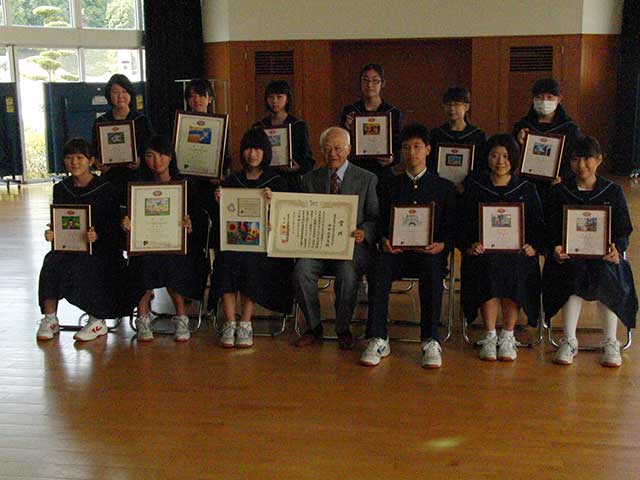那珂川北中学校、受信環境クリーン図案コンクール・授賞式