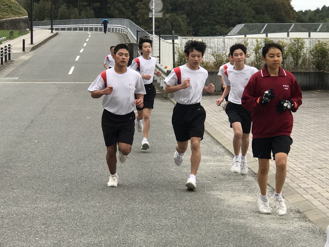 那珂川北中学校 持久走の練習